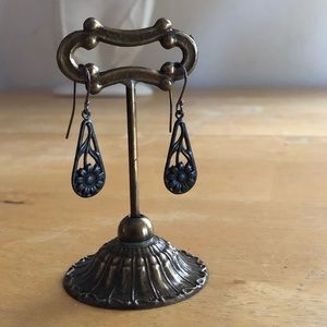 Black patina stain steel earrings